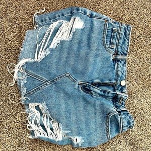 Denim ripped skirt pacsun